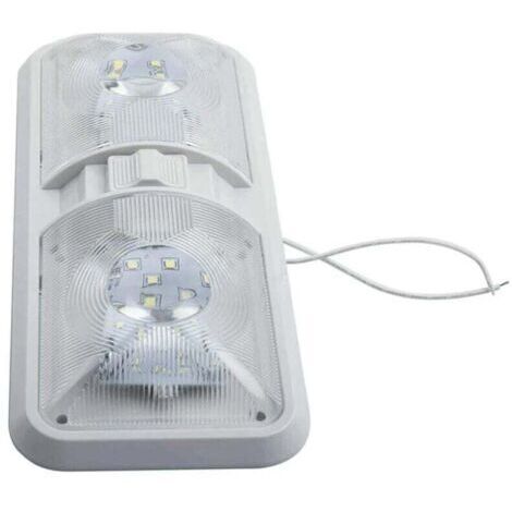 Pair Plafonnier LED 12V pour Camping-Car, Bateau D'éclairage Intérieur pour Camping-Car avec Interrupteur, Plafonnier Dôme De Caravane 48LED 800LM pour Remorque De Camping-Car