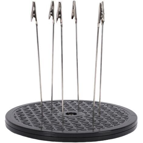 Pair - Plateau tournant pour peinture à l'aérographe, diamètre 19 cm, rotation à 360°, support avec 6 pinces crocodiles pour le modélisme
