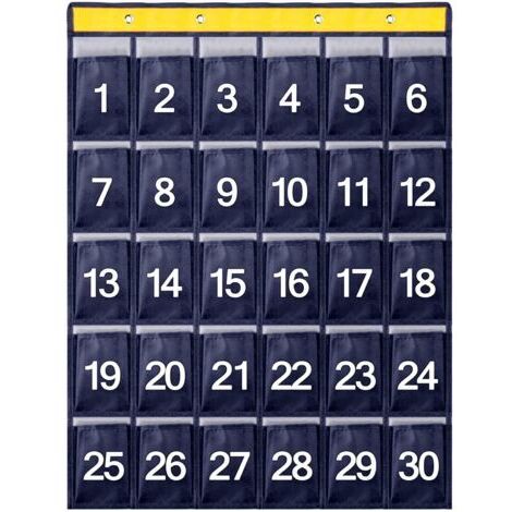 Pair - Pochette Numérotée, 30 Poches avec Support De Rangement Mural Suspendu Porte Numérique Organisateur, Sac de Rangement Suspendu