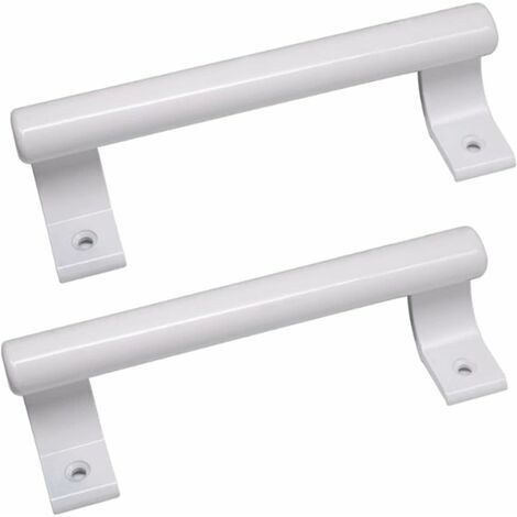 Pair - Poignée de porte coulissante en aluminium 200mm – Poignée moderne pour verre et bois – Installation facile – Lot de 2 pièces blanc