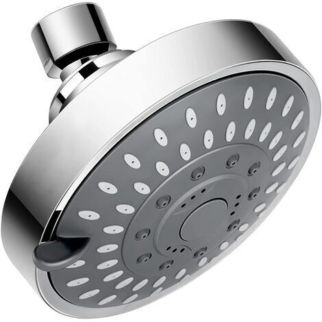 Pair - Pomme de douche à 5 réglages, pomme de douche suralimentée, réglable, ABS, argent