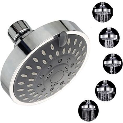 pair Pommeau de douche suspendu multifonction à 5 vitesses, buse ABS, économie d'eau, massage, brumisateur, douche de salle de bain d'hôtel