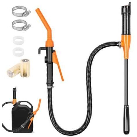 Pair Pompe à batterie portable - Pompe à carburant multifonction à piles - Pompe à siphon électrique pour transvaser l'essence, le diesel, l'eau, le carburant, jusqu'à 9 litres par minute