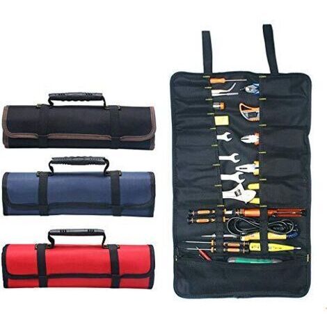 Pair Portable 22 Pockets Empty Tool Pouch, Tool Pouches, Tool Organizer, 600D Oxford Cloth Roll-Up Toolkit Bag/Case/Pouch (Without Tools)