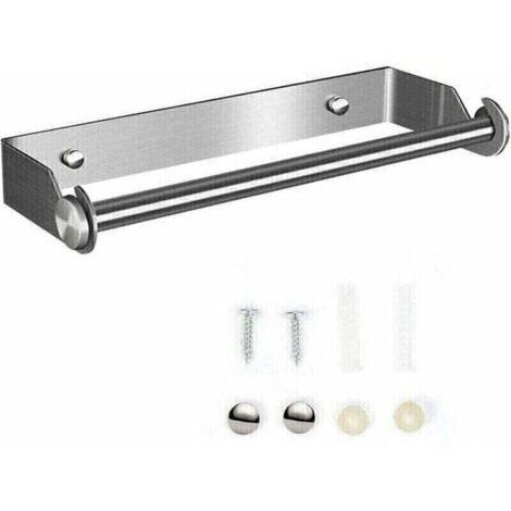 Pair Porte essuie-tout mural en acier inoxydable 304 – Support pour rouleaux de cuisine – Installation sans perçage – Finition brossée élégante