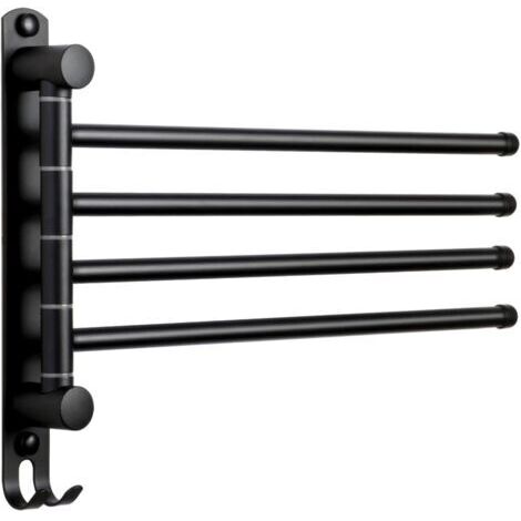 Pair - Porte-serviettes de salle de bain avec 4 barres Porte-serviettes rotatif à 180° en acier inoxydable SUS304 Porte-serviettes mural pour évier de cuisine de salle de bain