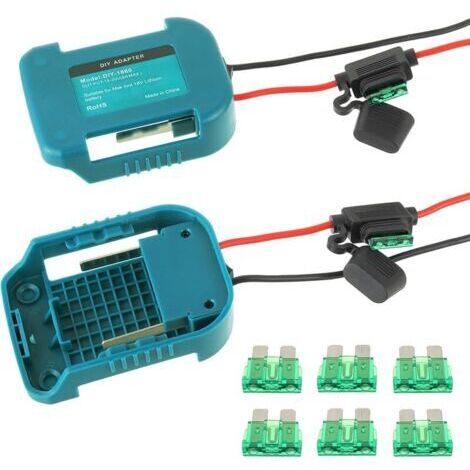 Pair Power Wheel Adapter pour Makita 18V Lithium-Akku, avec Fusible, Interrupteur et câble 14AWG, pour DIY Ride on Truck, RC Toys, Robotics et Work Lights