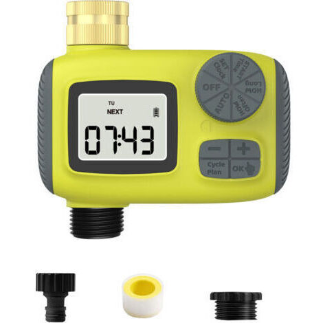 pair Programmateur Arrosage Automatique, AVCE Écran LCD Bouton Manuel pour Un Réglage Facile Applicable de Arrosage Système pour Pelouse et Jardin