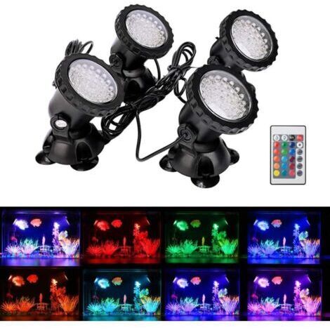 Pair - Projecteur LED submersible RGB étanche IP68 – Lampe spot pour piscine et jardin – Installation facile avec ventouse – Plastique ABS durable