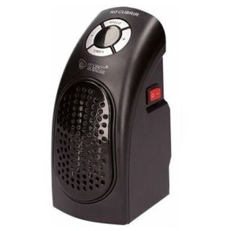 Pair - Radiateur soufflant rechargeable 400W – Compact noir pour espaces confinés – Dimensions 18x8.9x8.3cm – Plastique durable
