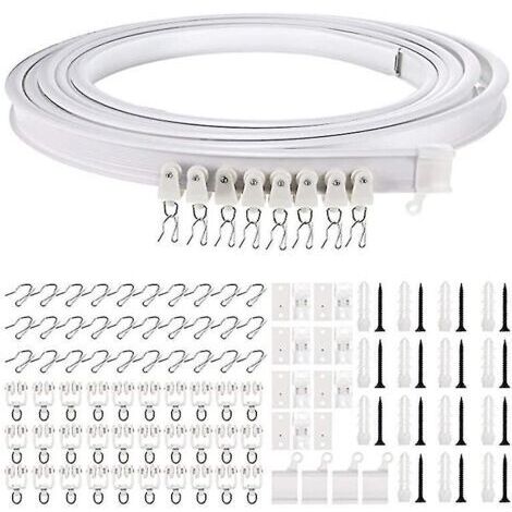 pair Rail de rideau de plafond flexible et courbé de 1 à 5 mètres(FMY)