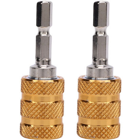 Pair - Rallonge pour foret (lot de 2) : porte-embout de tournevis à queue hexagonale de 6,35 mm (1/4 pouce), tige d'extension autobloquante, adaptateur à dégagement rapide pour perceuse électrique.