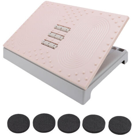 Pair - Repose-pieds sous le bureau, réglable en hauteur, ergonomique, antidérapant, amovible, pour avion, bureau, maison, rose