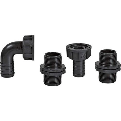 Pair Ribiland 01552 - Raccord pour Pompe 1\" - Lot de 4 - Noir
