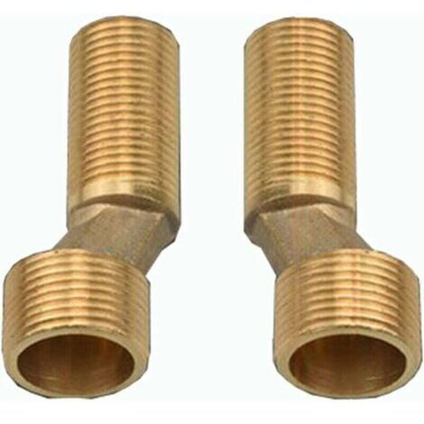 Pair Robinet de douche avec raccord décentré, réducteur de coude en laiton, bras pivotant réglable, raccord décentré 1/2 3/4, raccord décentré 1/2 3/4, or A