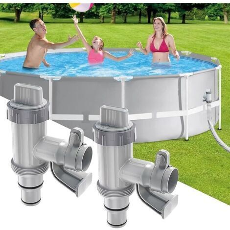 Pair Robinet de Piscine Plus 2 en 1 - Valve à Piston - Pièces de Rechange - Accessoires pour / /Coleman - Vanne d'Arrêt pour Piscine Hors Sol et Pompe