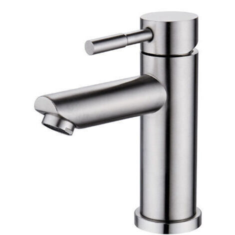 Pair Robinet simple de lavabo en laiton chromé Eau chaude et froide Aérateur ABS amovible Hauteur 175mm, profondeur 100mm