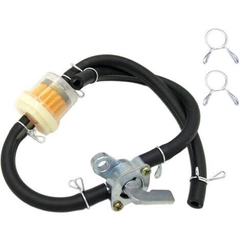 Pair Robinet Universel Robinet Petcock Interrupteur d'essence Filtre à Carburant Ligne de Tuyau d'essence pour 50 70 90110125 150cc ATV, pièce de Rechange de Moteur de générateur de gaz