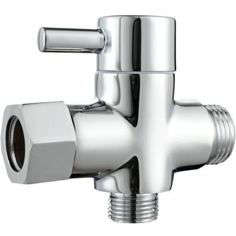 Pair Robinet WC 3 Voies en Laiton Valve Inverseur de Douche 3/8\" pour Toilette, Chromé Z-V-D