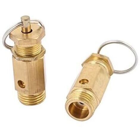 Pair Sécurité Valve Air Compresseur Pression Limitation Soupape 13mm Mâle Paquet 2