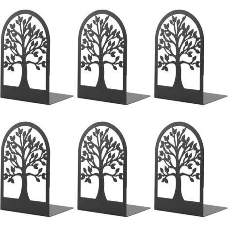 Pair Serre-livres en métal, étagères MSDADA résistantes aux rayures, idéales pour les bureaux, les écoles et les maisons, pour ranger livres, CD et documents. Convient pour un usage au bureau (3 paire