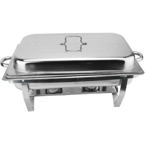 Pair - SJLERST Buffet en acier inoxydable, avec couvercle et support de fixation pour restaurant et maison
