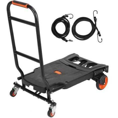 Pair - SJLERST Chariot Pliant Chariot à Sacs, Multifonctionnel 2 en 1 Chariot à Main Portable Chariot à Bagages Chariot Pliable avec 2 Sangles Remorque à Main Chariot à Plate-Forme