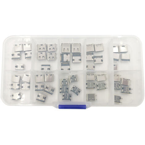Pair - SJLERST Connecteur USB multi-spécifications, broches de charge femelles, prise jack SMT