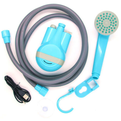 Pair - SJLERST Douche portative, Pompe de douche portative USB rechargeable pour l'extérieur et l'intérieur avec 2 buses pour le camping, le voyage, le lavage de voiture et la piscine