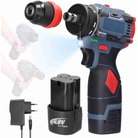 Pair - SJLERST Moteur sans Balais 16.8V, Tournevis électrique 2 en 1, Outil électrique pour la Construction D'appareils Ménagers