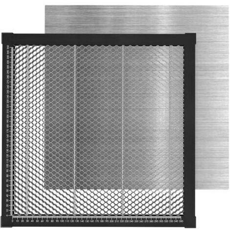 Pair - SJLERST Table de Travail 400400mm en Nid D'abeille Laser, avec mesure pour machine de gravure CO2/diode/fibre compatible avec la machine de gravure