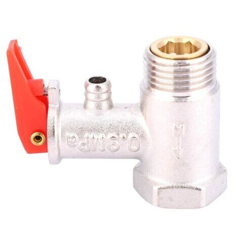 Pair - SJLERST Valve de sécurité 1/2\", 0,9 MPa Valve en laiton nickelé pour chauffe-eau