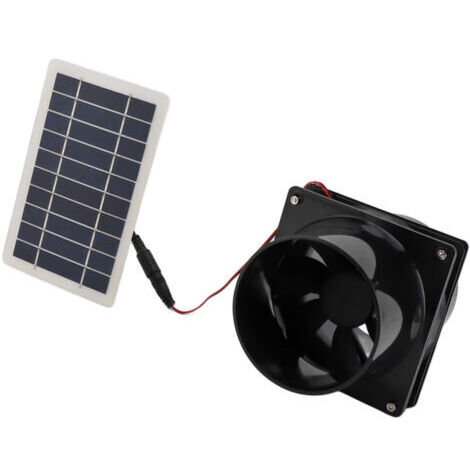 Pair - SJLERST Ventilateur d'échappement à énergie solaire 10W 12V, pour tuyau rond, panneau solaire ABS, Kit de ventilateur pour maison d'animaux domestiques, poulailler, camping-car, serre
