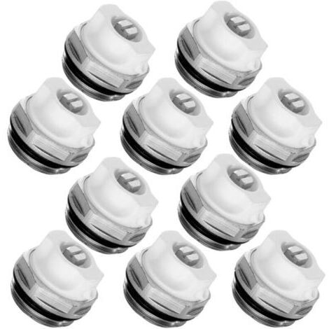 Pair Soupape de surpression manuelle pour radiateur, radiateur d'échappement chauffé 1/2\", soupape de surpression de radiateur et radiateur en laiton. 10 pièces