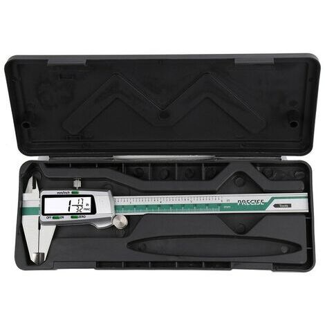 Pair - Subler Digital INSIZE 0-150 mm, 0,01 mm, acier inoxydable, électronique de mesure, LCD, étanche, argent/vert