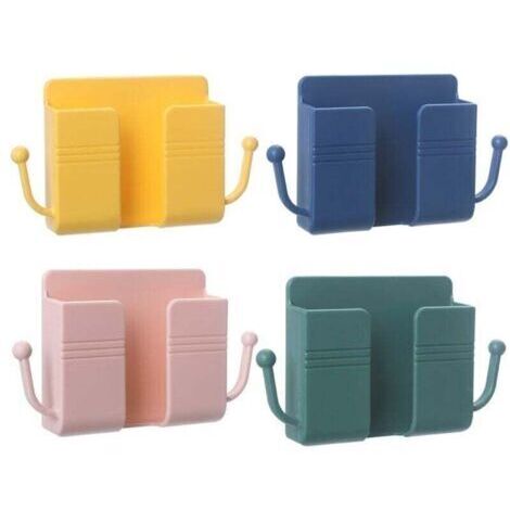 Pair Support Mural pour Téléphone Portable,4 Pièces Boîte De Rangement Murale pour Climatiseur,Organisateur De Télécommande à Montage Mural pour Mini Boîte De Rangement pour La Famille Et Le Bureau