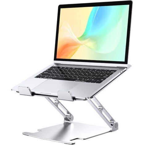 Pair - Support PC portable aluminium ventilé – Réglable ergonomique – Capacité 10 kg – Circulation d'air optimale – Léger et pliable