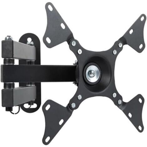 Pair Support TV Mural Fixation Support Mural Ecran PC Orientable et Inclinable Universel pour Moniteur et Télévision Plat/Incurvé de 14-32 Pouces Jusqu'à 20 Kg