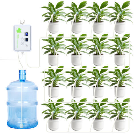 Pair - Système D'arrosage Automatique D'intérieur pour 16 Plantes en Pot, 100 Modes Arrosage Kit D'irrigation Goutte à Goutte Automatique Rechargeabilité pour Interieur, Balcons