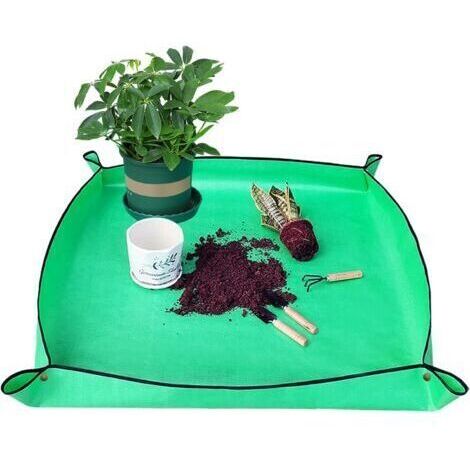 pair Tapis de Rempotage Tapis de Jardinage Imperméable à l'eau Tapis de Plantation Tapis de Plantes de Jardinage Pliable Succulentes en Pot pour l'intérieur et l'extérieur (Vert 100cm x 100cm)