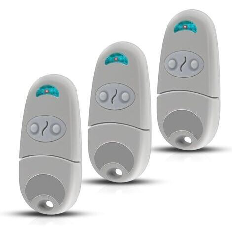 Pair Télécommande de Portail 433,92 MHz – Compatible avec T0P432NA – 2 Canaux, 1 Télécommande + 1 Paire de Piles Bouton – Pour Portes de Garage & Portails Automatisés (3 Pack)