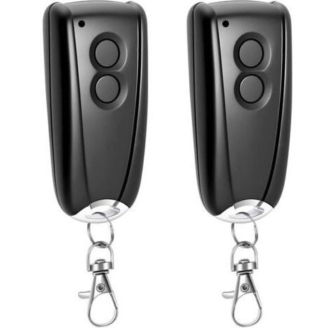 Pair Télécommande Portail Universelle 433 MHz - Compatible avec Ecostar RSC2-433, Liftronic 500/700/800, Portronic D2500/D5000/S4000 - s'applique à Portails Automatiques, 2 Canaux (Pack de 2) (2)