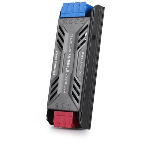 Pair Transformateur 220V 12V LED Transfo 100W DC Convertisseur LED Driver Ultra Mince 8.3A Adaptateur Alimentation, 220V AC à 12V d'alimentation Basse Tension Transfo de Tension Constante