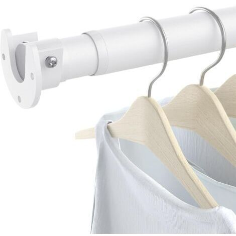 Pair Tringle à vêtements extensible 43-133 cm, pour placard, penderie, buanderie, camping-car