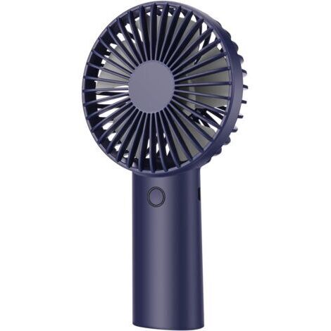 Pair - Ventilateur portable, mini ventilateur portatif silencieux rechargeable par USB, 3 vitesses de vent, pour bureau, voyage, placé verticalement (bleu foncé)