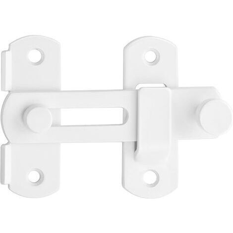 Pair Verrou Porte Interieure Loquet Porte Exterieur, Fermeture Loquet à Bascule Serrure Verrou Portail en Acier Inoxydable pour Fenêtre, Placard et Jardin, Blanc, 2,5MM Épaisseur, EMS9500-W