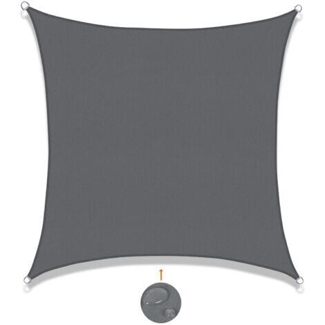 Pair - Voile d'ombrage Rectangulaire 4x4m Imperméable Toile Ombrage UV Protection