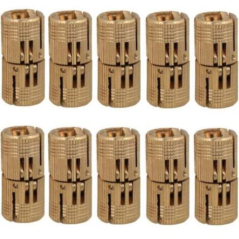 Pair ZVD-10 Pcs Charnières Cylindriques en Laiton, Caché Charnière Invisible Tonneau pour DIY Porte en Bois Armoire Caravane, 10 mm
