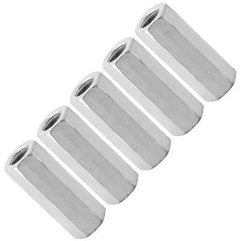 Pair ZVD- 5 pcs M12 Écrou de Tige Longue Hexagonale Manchon Écrou Entretoises Filetées Fixations Vis Zinc Étendu Écrou Hexagonal Vis Fil Fil de Tige de Connexion Capuchon de Connexion Joint Écrou(