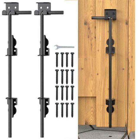 Pair ZVD-Barre de traction en rotin de 45,7 cm, robuste, pour clôture en bois, portail en métal, butée de porte, pour bois, PVC, vinyle et métal, lot de 2